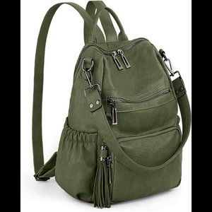 Women Backpack Purse Leather Vegan Ladies Fashion Designer Bag with Tassel
